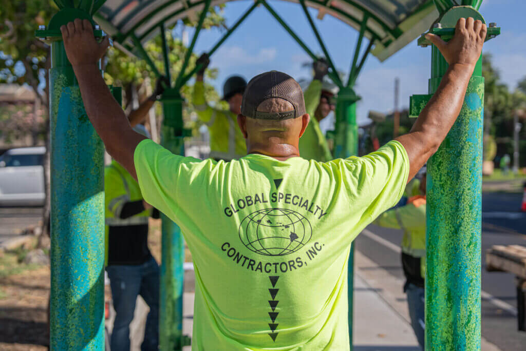 Infrastructure work improving commuter experience at Maui County bus stops