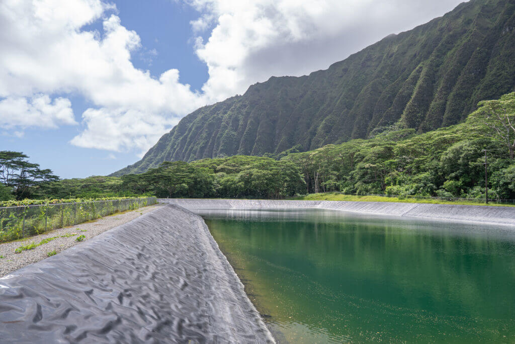 Excavation and re-embankment of earthen crest at Waimanalo Reservoir – Oahu, Hawaii