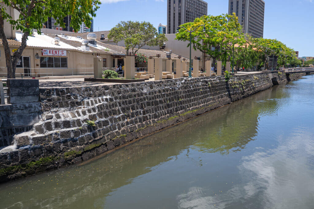 Excavation and vegetation removal along Nuuanu Stream for flood control enhancements